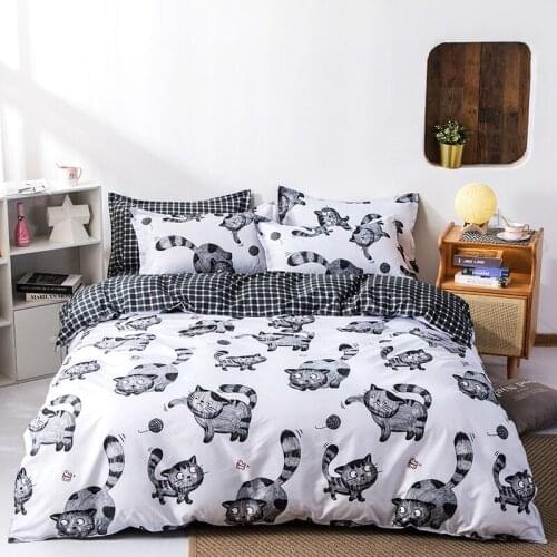 Cartoon Cat Pattern Duvet Cover 220x240/200x220 Pillowcase 3pcs Duvet Cover Set,Bedding Set,Single Double Queen King Quilt Cover