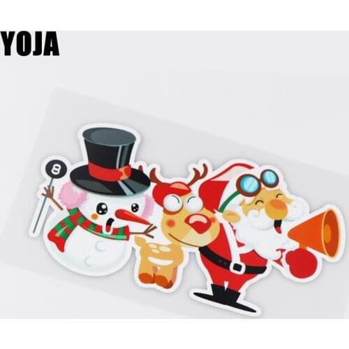 YOJA 16X8.9CM Celebrate Christmas Cartoon Vinyl Decal Bumper Decorate Car Sticker ZT1-0025