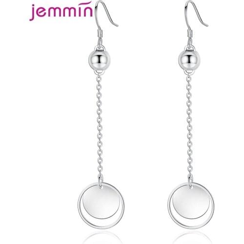 Hot Selling Geometric Long Tassel Pearl Pendant Drop Earrings For Women 925 Sterling Silver Jewelry Hollow Out Leaf Ear Clasps