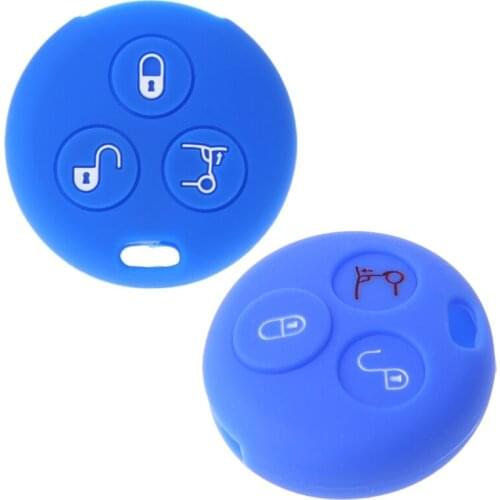 Silicone Car Key Case Cover Fits for Benz Smart City Roadster Fortwo 3 button