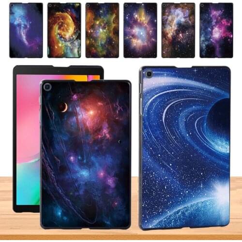 Space Pattern Slim Cover for Samsung Galaxy Tab A 8.0 (2019) T290 T295 Plastic Durable Tablet Shell Case + Free Stylus