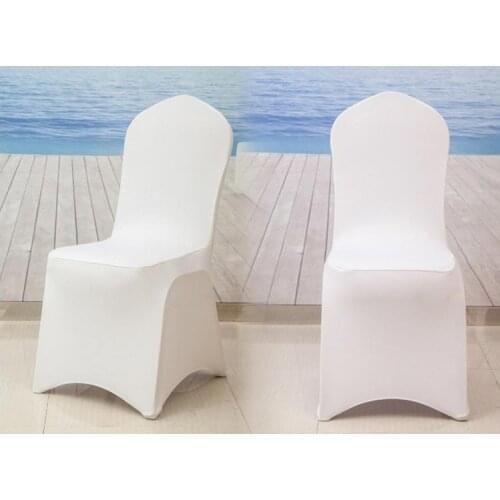 100pcs/lot housse de chaise mariage universal white stretch polyester wedding party chair covers banquet hotel chair covers