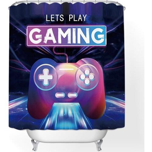 Gamepad pattern curtains curtain shower curtain Bathroom curtain Curtain Bathroom curtain Shower curtains shower curtain set