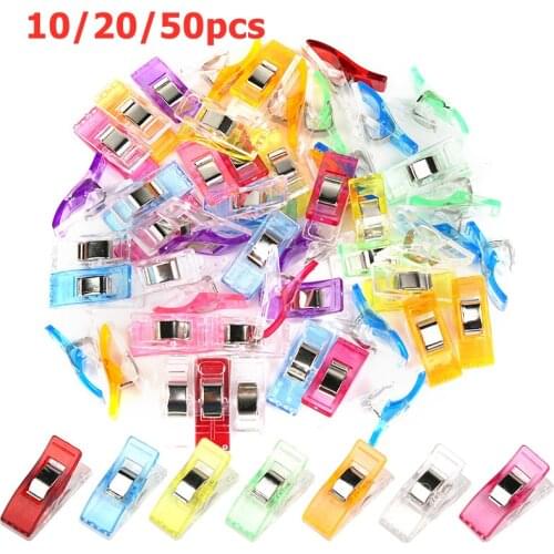10/20/50Pcs Sewing Clips Plastic Clips Quilting Crafting Crocheting Knitting Safe Clip Assorted Colors Binding Clip Storage Clip