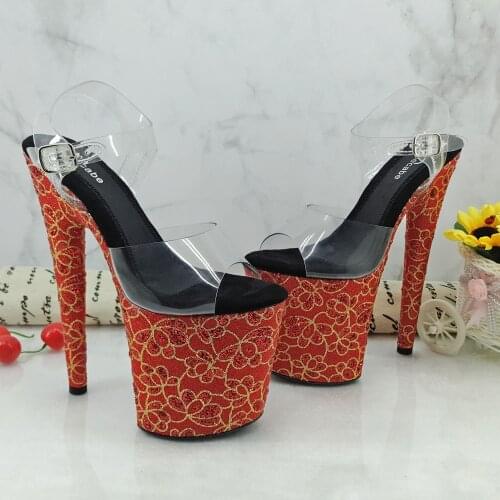 Leecabe 8Inch/20cm Womens Platform Sandals party High Heels Shoes Pole Dancing Shoes