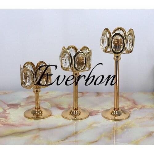 Gold candle holders crystal ball candlestick candle lantern candelabra home decorative wedding new year party decoration
