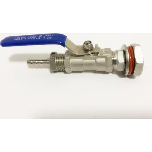 1/2" Beer Pot Fittings of the teapot with 1/2" 1-pc ball valve & OD10 mm hose barb & adapter for Homebrew Stainless steel304