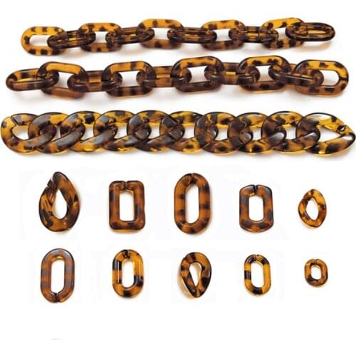 10/20Pcs Plastic Acrylic Twisted Chains Leopard Colors for Earring Bracelet Necklace Making DIY Jewelry Findings Accessories