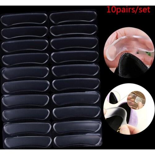 10 Pair Silicone Gel Pads For Shoes Liner Women Strip Heel Stick Massage Pedicure Foot Care Insoles Inserts For Feet Protector