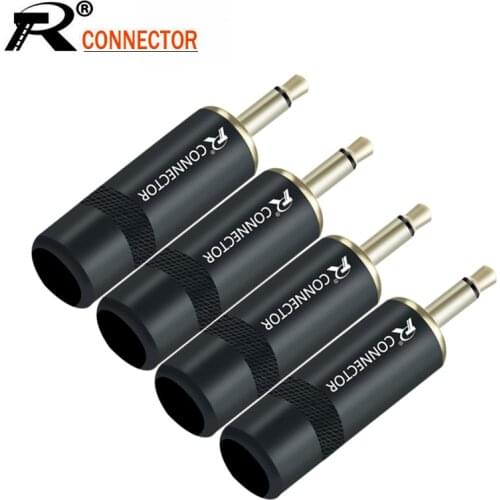 10PCS 3.5MM Jack Mono 3.5MM Male Plug Connector Gold Plated Brass Jack 3.5MM Wire Connector for 6MM Cable Headphone Earphone DIY