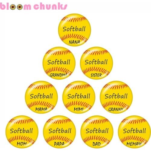 Softball grandma sister mimi 10pcs mixed 12mm/18mm/20mm/25mm Round photo glass cabochon demo flat back Making findings A2225