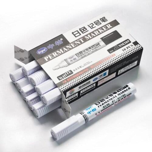 10 PCS White Tyre Paint Marker Pens Set, Universal Waterproof Permanent Pen Fit for Car Motorcycle Tire Tread Rubber Metal