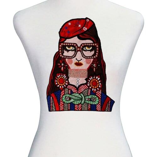 10piece Girl Pattern Fabric Patches Sew on Embroidery Applique Embossed Badges Clothes Repair Decorated Patches DIY Sewing TH722