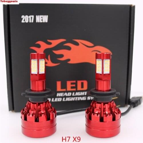 2*H7 16000LM Car LED Headlight Super White Bright Daytime Running Lamp Light Bulbs Headlamp Conversion Kit Dipped Beam H7 DRL