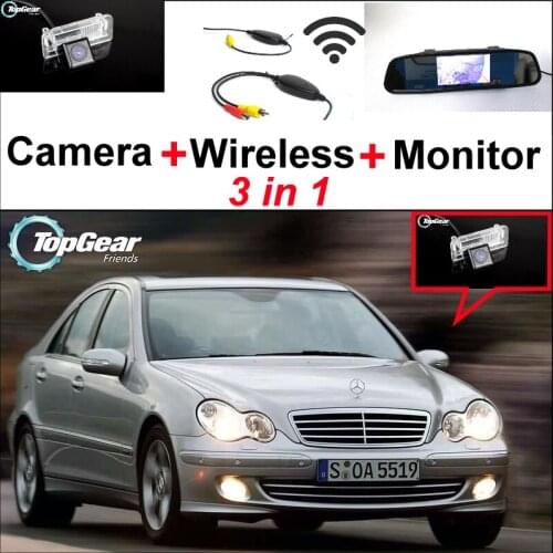 3in1 Special WiFi Camera + Wireless Receiver + Mirror Monitor DIY Parking System For Mercedes Benz MB C180 C240 C260 C32 C55 AMG
