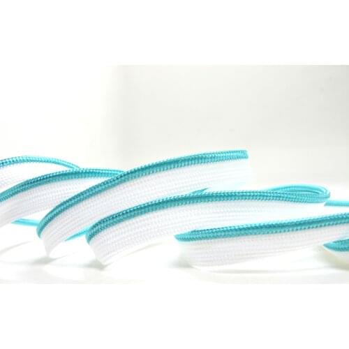 5 Yards 3/8 Inch Turquoise and White Braided Piping Lip Cord Trim|Pillow Cushion Trim|Upholstery Edging Trim Sewing Supplies