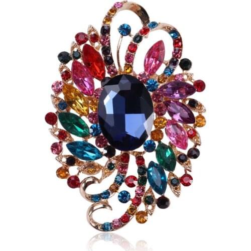 Africa hot pin color large glass brooch brooch brooches womens clothing accessories in the crystal