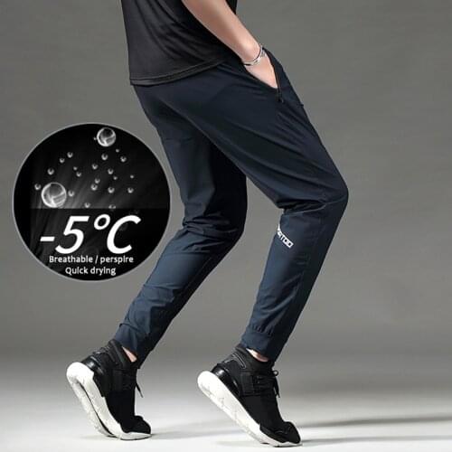 Sports Cargo GYM Sweatpants For Men Quick Drying Jogging Pants 20%Spandex + 80%Nylon Mens Workout Running Trousers