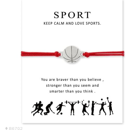 Girls Adjustable Friendship Statement Tiny Jewelry with Card Make a Wish Silver Basketball Charm Bracelets for Women