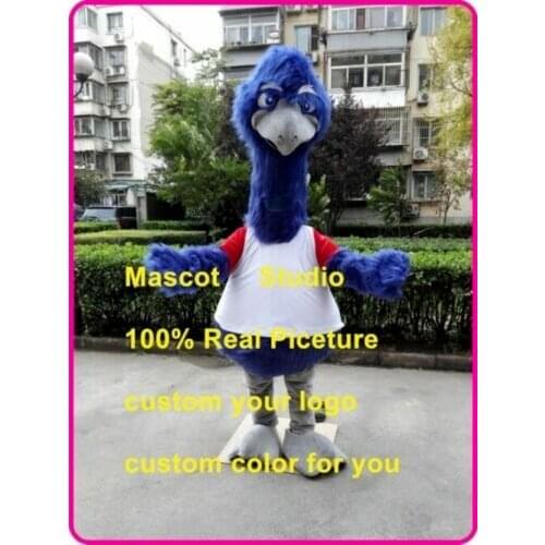 Long Plush Mascot Costume Eagle Cosplay Fursuit Halloween Easter Dress Up Party Show Costume Festival Carnival Blue Bird Mascot
