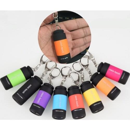 Hot Sale Mini Led Light USB Charg Flashlight USB Rechargeable Keychain 0.3W 25Lum Portable LED Torch Outdoor Tools Wholesale