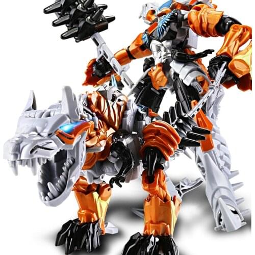 24cm Anime Transformation Toys Movie 5 Series Cool Action Figure Robot Car Juguetes Plastic ABS Dinosaur Model Child Boy