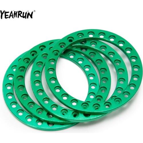 YEAHRUN 4pcs Metal Alloy 1.9 inch Beadlock Wheel Rims Replacement Outer Ring For 1/10 Axial SCX10 90046 TRX4 D90 RC Crawler