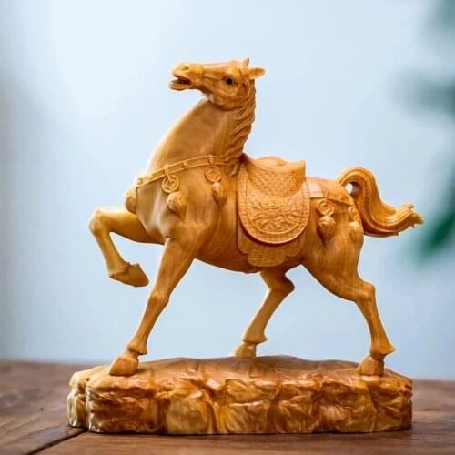 9cm Zodiac Horse, solid wood carving, hit immediately upon arrival, Feng Shui ornaments