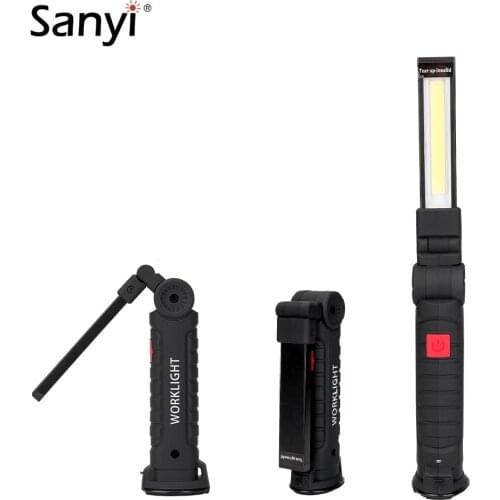 Magnetic Flashlight USB Rechargeable/AAA Working Lamp COB LED Torch Lamp Hanging Hook Tent Lamp For Outdoor Camping Hiking