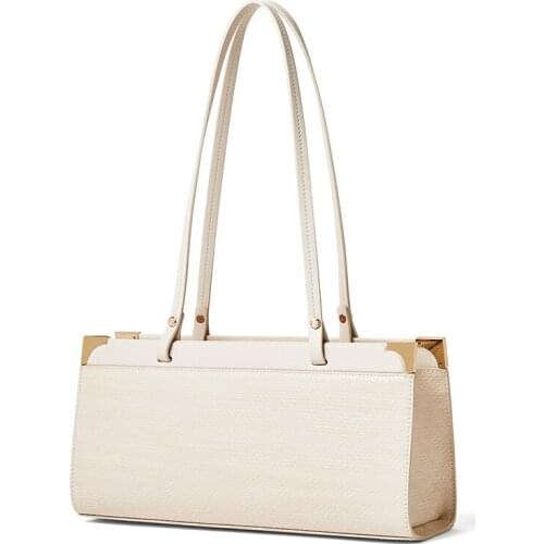 OUSSON 2021New Design Small Square Leather Underarm Bag Exquisite Female Baguette Bag One Shoulder Handbag