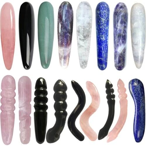 Natural Quartz Crystal Massage Wand Rose Quartz Massage Wand Large Healing Crystal Stone Yoni Massage Stick As Women Gift