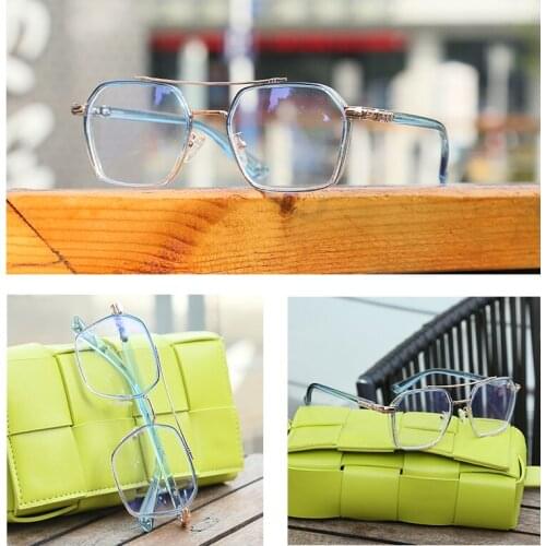 Natuwe&Co TR Fashion Optical Frames Oval Square Shape Transparent Color Glass Double Bridge