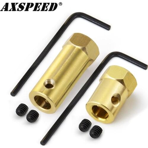 AXSPEED 4PCS Hexagonal Brass Coupling 3/4/5/6/7/8mm Hex Rigid Coupler Motor Connector Flexible Shaft Upgrade Parts