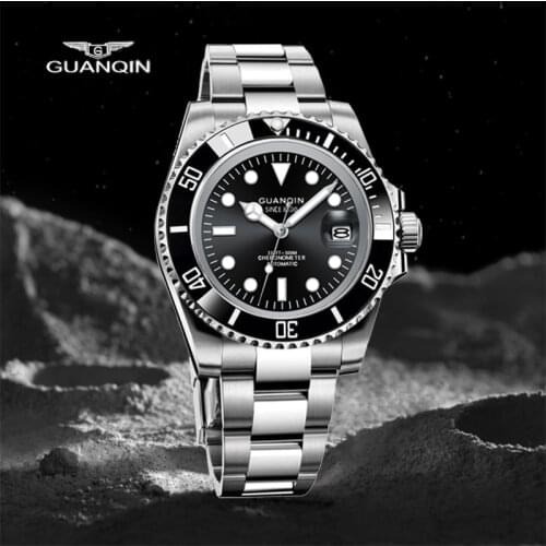GUANQIN-2021 Classic Water Ghost Series Military Mens Watch Mechanical Self-Winding Watch Mens Accessories NH35A Sapphire