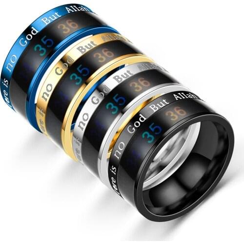 YWSHK New Smart Sensor Body Temperature Letters Islam Allah Ring 2021 Fashion Display Real-time Temperature Test Finger Rings