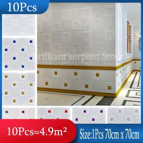 Wallpaper self-adhesive ceiling stickers ceiling roof roof sound insulation 3d stereo wall stickers decorative foam soft