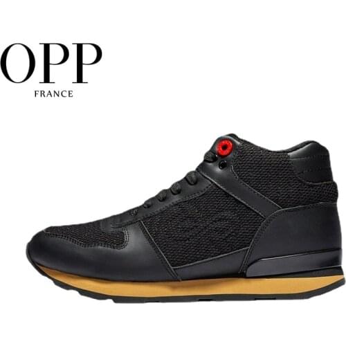 OPP Mens Shoes High-top Shoes Leather Sports Street Boots Mens Causal British Fashion Wear Lace-up Sneakers