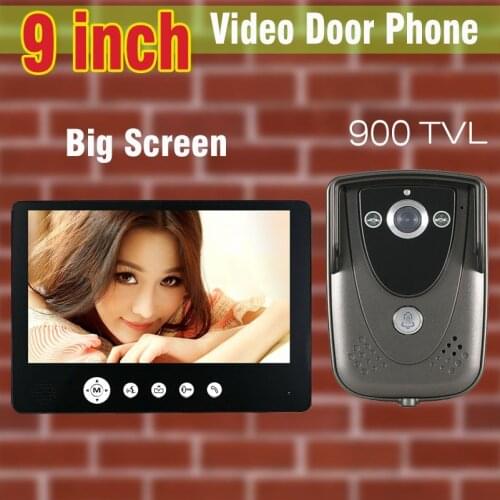 Wholesale Video Intercom 9 inch LCD Monitor 900TVL Camera Video Door Phone Door Bell IR Camera Night Vision wired doorphone