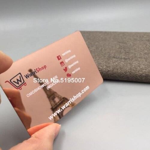 Plate Rose Gold Mirror Metal Card