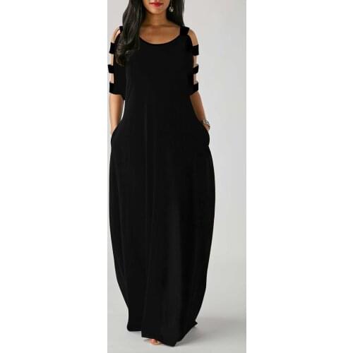 Plus Size Sexy Women Dress Summer 2021 Solid Casual Short Sleeve Maxi Dress For Women Long Dress Sundress Lady Dresses A20