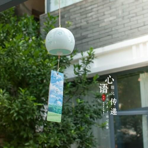 Listening Sea Handmade Ceramic Wind Chimes Japanese Style Bedroom Pendants Home Decorations Creative Birthday Gift