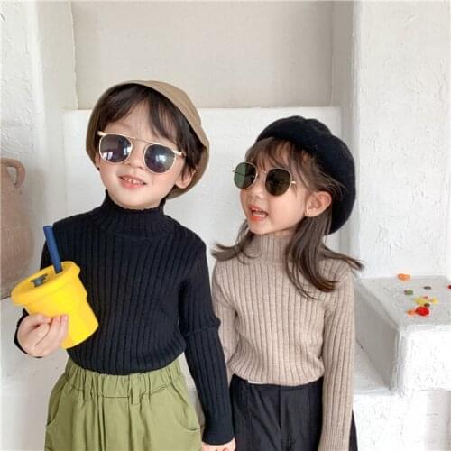 Casual Pullover Knitting Kids Sweaters Spring Winter Baby Boys Girls Warm Tops Bottoming Children Clothes High Quality
