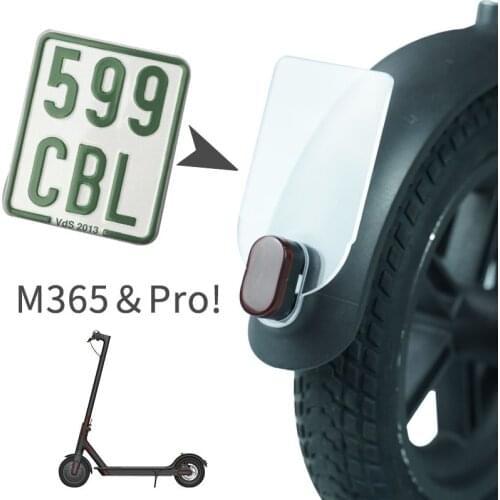 Shockproof safety warning license plate for xiaomi m365 pro electric scooter rear tail license plate fender license accessories