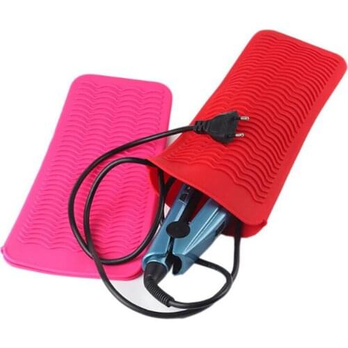 Silicone Heat Resistant Travel Mat Pouch For Curling Iron Hair Straightener Multi-function Non-slip Flat Iron Hair Styling Acc