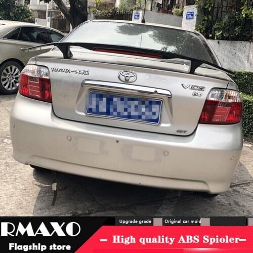 For Yaris Spoiler 2006-2019 Toyota Yaris TF High Quality Spoiler ABS Material Car Rear Wing Primer Color Rear Spoiler