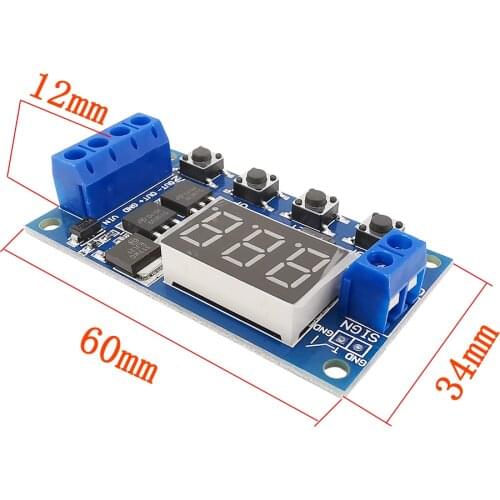 DC 12V 24V Dual MOS LED Digital Time Delay Relay Trigger Cycle Timer Delay Switch Circuit Board Timing Control Module