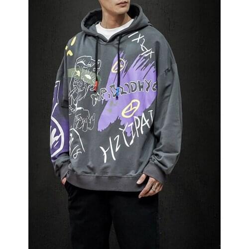 Print Autumn Spring 2020 Hoodie Sweatshirt Mens Hip Hop Punk Pullover Streetwear Casual Fashion Clothes Plus Size 5XL 6XL