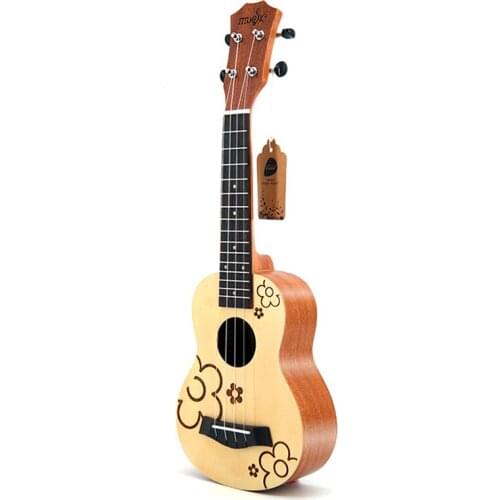 21 inch Ukulele 4 string Picea Asperata Solid ukulele Cloud Hawaii Mini Guitar Concert Engraving Ukulele UK2350