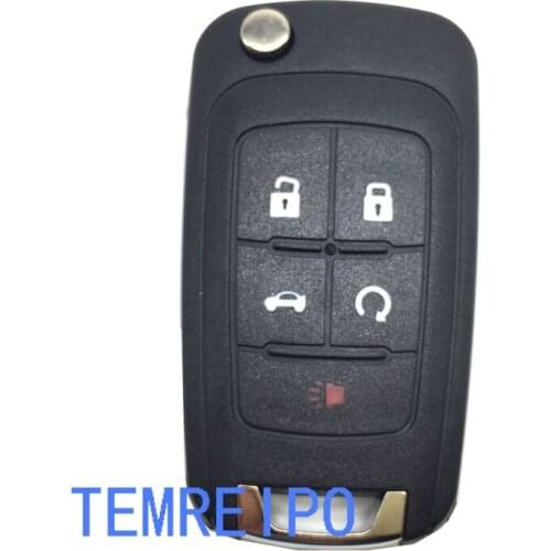 Replacement Folding 5 Buttons Remote Key Case Shell Entry Fob for Chevrolet Camaro/Cruze/Equinox/Impala/Malibu/Sonic