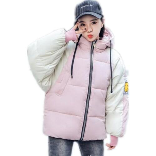 Plus Size 3XL2018New Fashion Winter Women Short Parkas Female Long Sleeve Down Cotton Jacket Hooded Cotton Padded WinterCoatQ741